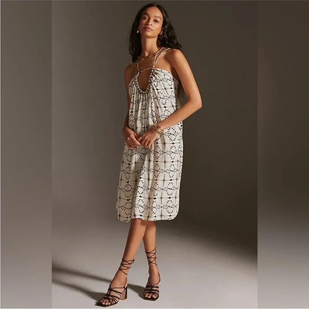 NWT Anthropologie Parrott Paints Kenzie Daisy Beaded Coverup Dress XSP
